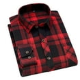 thumbnail image 1 of Sweatshirts for Men Men's Plaid Shirt, Long Sleeve, Business, Soft and Comfortable Cotton Top, 1 of 4