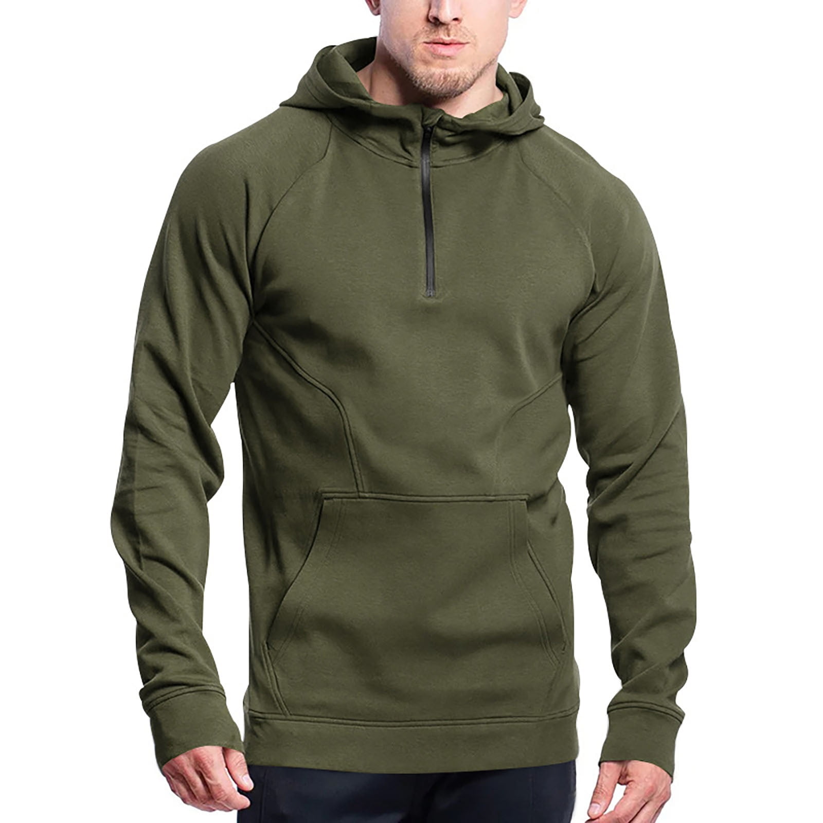 Sweatshirts for Men Men s Solid Color Half Zip Hooded Long Sleeve Pullover Sweatshirt Comfort Colors Sweatshirts Color Dark Gray Size 95 Walmart