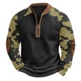 thumbnail image 1 of Sweatshirts for Men with Zipper Camo Combat Military Plus Size Sweatshirt Long Sleeve Slim Fit Pullover Mens Sweatshirt ZF Army Green XXXXL, 1 of 2