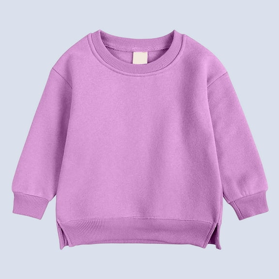 Sweatshirts for Teen Girls Toddler Baby Boy Girl Pullover Sweatshirt, Solid Color Infant Crewneck Kids Cotton Premium Bottom Fork Warm