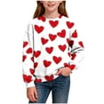 thumbnail image 1 of Sweatshirts for Teen Girls Valentine's Day Fall Casual Crewneck Sweatshirt Printed Long Sleeved Pullover Tops Size 1-15, 1 of 7