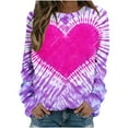 thumbnail image 1 of Sweatshirts for Teenagers Fashion Heart Tie-Dye Printed Crew Neck Casual Long Sleeve Pullover Tops Valentine Gift(Multicolor,XXL), 1 of 3