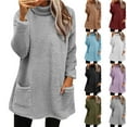 thumbnail image 1 of Sweatshirts for Women 2025 Plus Size Casual Long Sleeve Fuzzy Sherpa Pullover Winter Warm Cozy Sweaters Tops With Pockets Black XL, 1 of 6