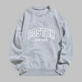thumbnail image 1 of Sweatshirts for Women Boston Print Long Sleeve Casual Fall Tunic Tops Loose Spring Crewneck Fashion Pullover Sweater, 1 of 3