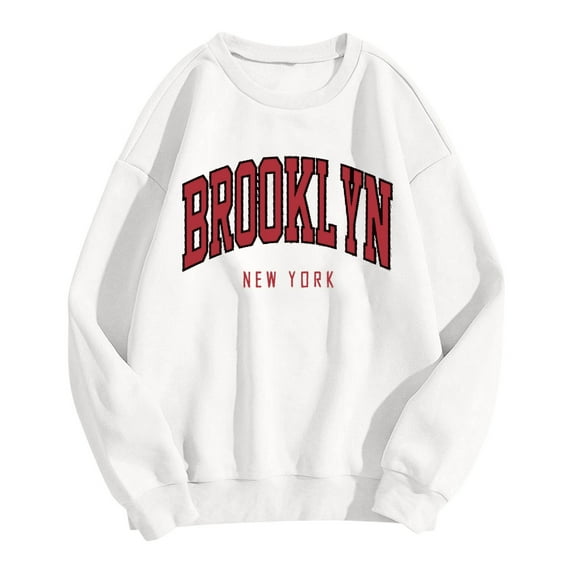 Sweatshirts for Women Casual Fashion Long Sleeve Loose Fit Crew Neck Pullover Tops Hoodie Size S