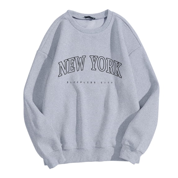 Sweatshirts for Women Casual Long Sleeve Graphic Tee Crew Necks Solid Color Fashion Pullovers