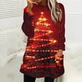 thumbnail image 1 of Sweatshirts for Women Christmas Printed Flannel Print Long Sleeved Round Neck Loose Oversized Casual Sweatshirt,Womens Tops Plus Size Multicolor XXL, 1 of 6