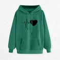 thumbnail image 1 of Sweatshirts for Women under $10.00 Hooded Long Sleeve Print Pocket Sweatshirt Army Green M, 1 of 3
