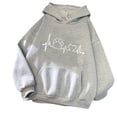 thumbnail image 1 of Sweatshirts for Women.00 Hooded Long Sleeved Pocket Dog Paw Print Printed Sweatshirt Gray 3XL, 1 of 2