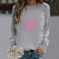 thumbnail image 1 of Sweatshirts for Women.00 Long Sleeve Round Neck Printed Sweatshirt Gray M, 1 of 4