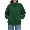 thumbnail image 1 of Sweatshirts for Women Cozy Mock Neck Pullover Top Drop Shoulder Long Sleeve Sweatshirt with Front Pocket Relaxed Fit Winter Warm Clothing, 1 of 9