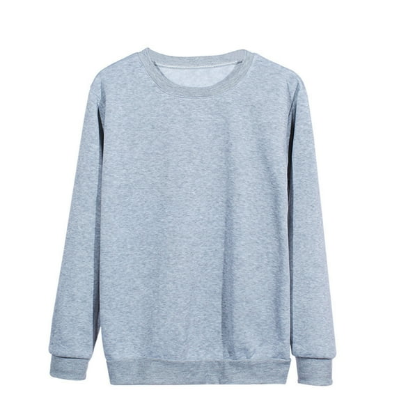 Sweatshirts for Women Crewneck Casual Long Sleeve Shirts Tunic Tops, Womens Plus Size Fall Fit Blouses, Solid Gray,M