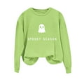 thumbnail image 1 of Sweatshirts for Women Crewneck Halloween Ghost Pullover Sweatshirt Light Loose Graphic Pullover Shirts Green, XL, 1 of 3