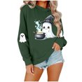 thumbnail image 1 of Sweatshirts for Women Crewneck Long Sleeve Loose Fit Tops Halloween Printed Fashion Tops, 1 of 6