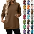 thumbnail image 1 of Sweatshirts for Women Crewneck Long Sleeve Oversized Pullover Tops Casual Fall Outfits Solid Loose Sweatshirt Blouse, 1 of 9