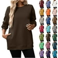 thumbnail image 1 of Sweatshirts for Women Crewneck Long Sleeve Oversized Pullover Tops Casual Fall Outfits Solid Loose Sweatshirt Blouse, 1 of 9