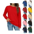 thumbnail image 1 of Sweatshirts for Women Crewneck Long Sleeve Shirts Tunic Tops for Leggings Fall Fashion Winter Clothing Red M, 1 of 6