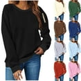 thumbnail image 1 of Sweatshirts for Women Crewneck Long Sleeve Tunic Tops Lightweight Fleece Pullover Shirts for Leggings Fall Fashion Outfits, 1 of 4