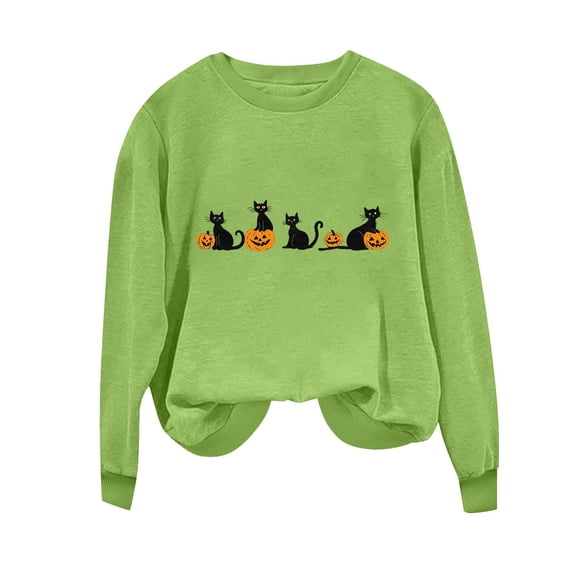 Sweatshirts for Women Halloween Printed Long Sleeve Hoodie Top
