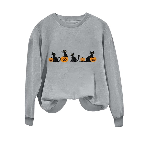 Sweatshirts for Women Halloween Printed Long Sleeve Hoodie Top