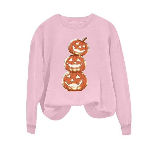Sweatshirts for Women Halloween Printed Long Sleeve Hoodie Top