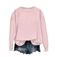 thumbnail image 1 of Sweatshirts for Women Long Sleeve Crew Neck Pullover Loose Fit Casual Fleece Tops Lightweight Sweaters Clothes (M, Pink), 1 of 5