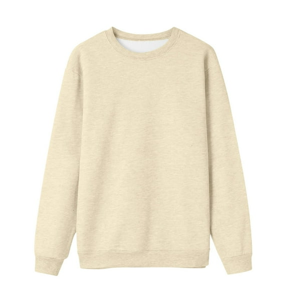 Sweatshirts for Women Long Sleeve Crew Neck Tunic Pullover Tops Solid Color Casual Cozy Soft Regular Fit 9 Fall Women Sweatshirt Light Yellow M