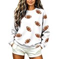 thumbnail image 1 of Sweatshirts for Women Long Sleeve Round Neck Ladies Rugby Print Casual Home Pullover Sweater, 1 of 7