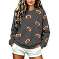 thumbnail image 1 of Sweatshirts for Women Long Sleeve Round Neck Ladies Rugby Print Casual Home Pullover Sweater, 1 of 7
