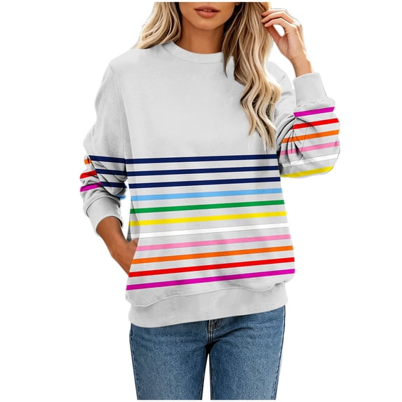 Sweatshirts for Women Long Sleeve V Neck Fashion Casual Solid Color Loose Blouse Comfortable Hoodless Top