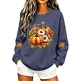 thumbnail image 1 of Sweatshirts for Women Loose Fit Fall Cute Pumpkin Graphic Crewneck Long Sleeve Stretchy XXL, 1 of 4