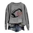 thumbnail image 1 of Sweatshirts for Women Loose Fit Full Sleeve Crewneck Long Sleeve Football Graphic Printed Hoodless Pullover Blouse Tops, 1 of 4