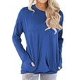 thumbnail image 1 of Sweatshirts for Women Loose Fit Tunic Tops Raglan Long Sleeve Oversized Pullover Crewneck Sweatshirt with Pockets Alsol Lamesa, 1 of 3