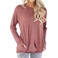 thumbnail image 1 of Sweatshirts for Women Loose Fit Tunic Tops Raglan Long Sleeve Oversized Pullover Crewneck Sweatshirt with Pockets Alsol Lamesa, 1 of 4