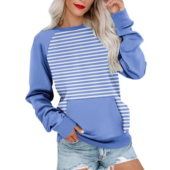 Sweatshirts for Women Loose Fit Womens Long Sleeve Sweatshirt Casual Crewneck Cute Pullover Tops Printing Lightweight Sweatshirt With Pocket