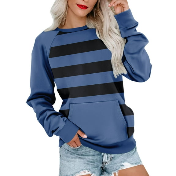 Sweatshirts for Women Loose Fit Womens Long Sleeve Sweatshirt Casual Crewneck Cute Pullover Tops Printing Lightweight Sweatshirt With Pocket