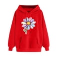 thumbnail image 1 of Sweatshirts for Women Oversized Graphic Hoodies Funny Flower Print Pullover Top Fleece Sweatshirt with Pocket, 1 of 3