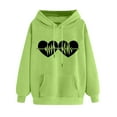 thumbnail image 1 of Sweatshirts for Women Oversized Graphic Hoodies Funny Heart Print Pullover Top Fleece Sweatshirt with Pocket, 1 of 3