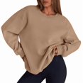 thumbnail image 1 of Sweatshirts for Women Plain Crewneck Sweatshirts Fall Casual Long Sleeve Pullover Cute Tops Loose Lightweight Sweatshirt Fashion Clothes, 1 of 4