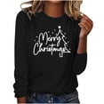 thumbnail image 1 of Sweatshirts for Women Plus Size Christmas Crew Neck Pullover Tops Casual Loose Graphic Long Sleeve Shirt (Black XL), 1 of 4