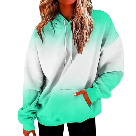 Sweatshirts for Women Plus Size Hoodies Button Long Sleeve Pocket Printed Casual Sweatershirt Green 5XL