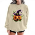 thumbnail image 1 of Sweatshirts for Women Plus Size Halloween Sweatshirts Printed Round Neck Long Sleeved Sweatshirts Beige XL, 1 of 4