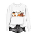 thumbnail image 1 of Sweatshirts for Women Plus Size Thanksgiving Printed Loose Casual Long Sleeved Hooded Sweatshirt White XL, 1 of 3