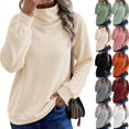 thumbnail image 1 of Sweatshirts for Women Puff Sleeve Relaxed Fit Casual Pullover with Front V Fall Versatile Comfy Tops Beige S, 1 of 7