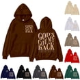 thumbnail image 1 of Sweatshirts for Women Pullover Hoodie with Letter Print for Fall and Winter Warm Lined Sweatshirt, 1 of 5
