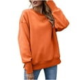 thumbnail image 1 of Sweatshirts for Women Round Neck Long Sleeve Casual Solid Pullover Hoodless Sweatshirts Tops, 1 of 8