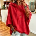 thumbnail image 1 of Sweatshirts for Women Trendy 3/4 Sleeve Hoodies Lightweight Pullover Baggy Tops Solid Color Spring Fall Outfits Red M, 1 of 6