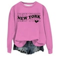 thumbnail image 1 of Sweatshirts for Women Trendy Casual Long Sleeve Crew Neck New York City Letter Print Cute Baggy Hoodie, 1 of 3