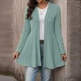 thumbnail image 1 of Sweatshirts for Women Trendy, Women's Open Front Long Sleeve Peplum Cardigan Jacket Casual Loose Rib Knit Sweater Mid-Length Flowy Ruffle Shirt Tops, 1 of 6