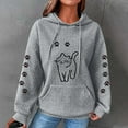 thumbnail image 1 of Sweatshirts for Women Waffle Hoodies Cute Cats Print Hood Sweatshirt Fall Winter Long Sleeved Round Neck Pullover Tops Outwears with Pocket, 1 of 3